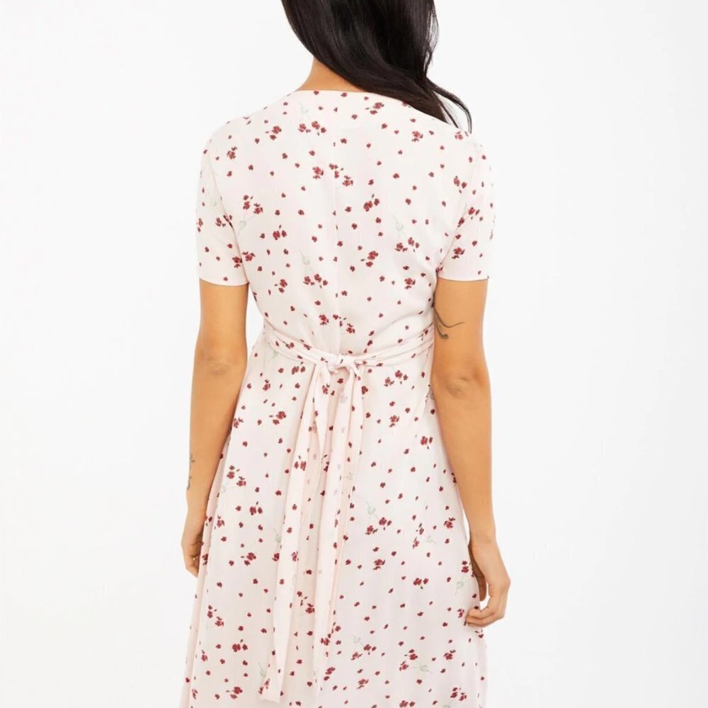 NWT Isabella Oliver Leonie Tie Pink Blush Petal Print Maternity Dress Sz 8 - Picture 4 of 12